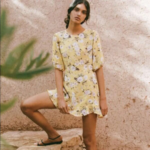 FAITHFULL THE BRAND Jeanette Floral Bohemian Casual Mini Dress Women's M NWT